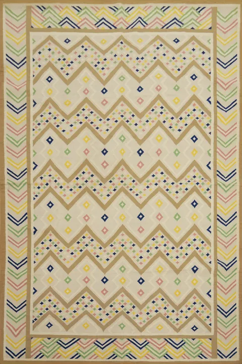 Geometric Flat Weave Kilim Durrie Area Rug 9x12