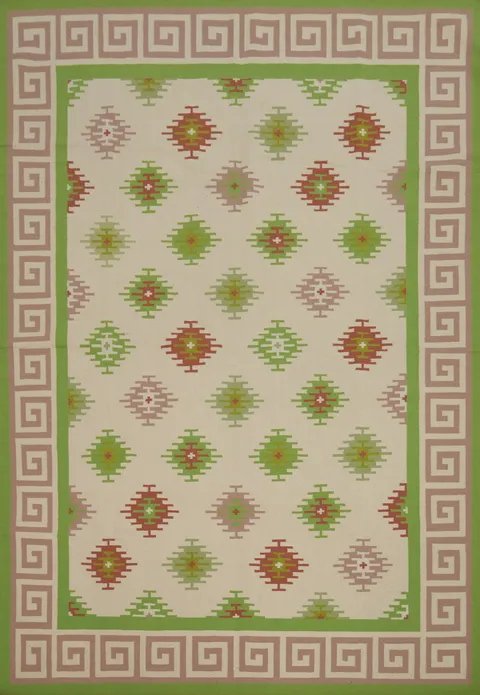 Geometric Kilim Durrie Flat Weave Area Rug 9x12