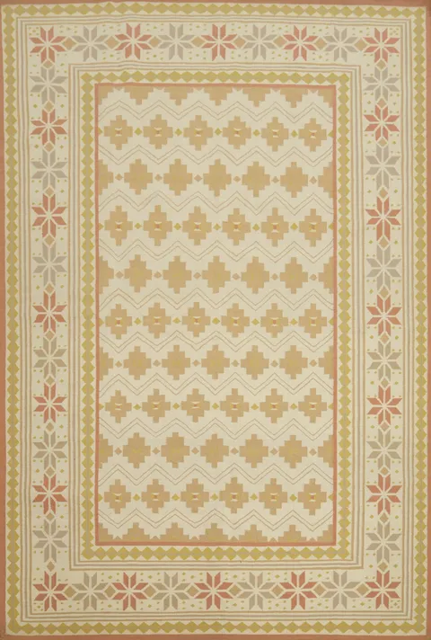 Flat Weave Kilim Durrie Geometric Area Rug 9x12