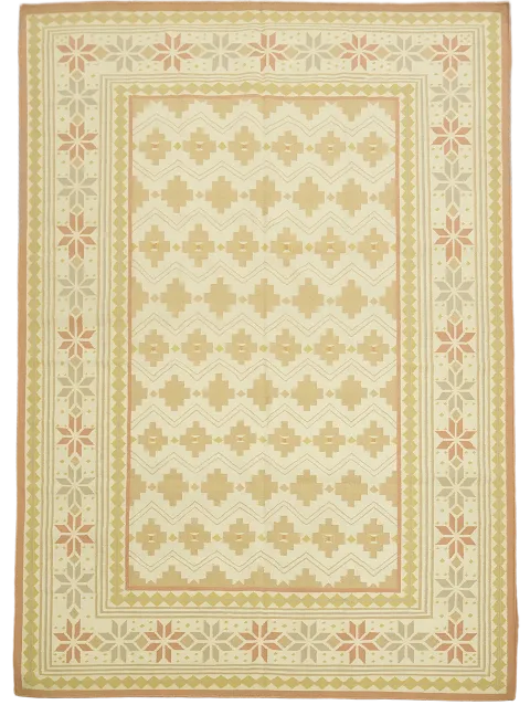 Flat Weave Kilim Durrie Geometric Area Rug 9x12