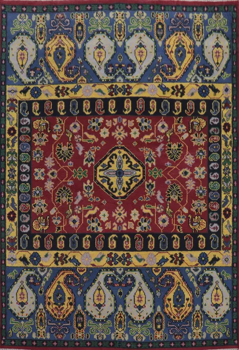 Geometric Wool Kazak Indian Area Rug 8x10