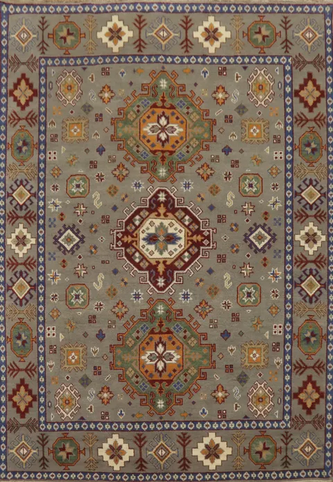 Geometric Wool Kazak Indian Area Rug 8x10