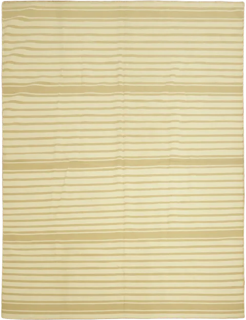 Subtle Striped Beige Kilim Dhurrie Rug for Neutral Home Decor 9x12 ft