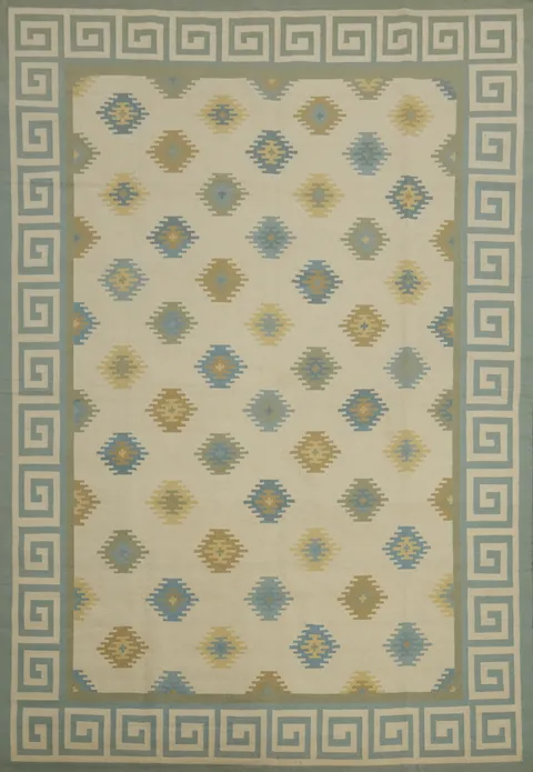 Nomad Flat Weave Kilim Durrie Geometric Area Rug 9x12