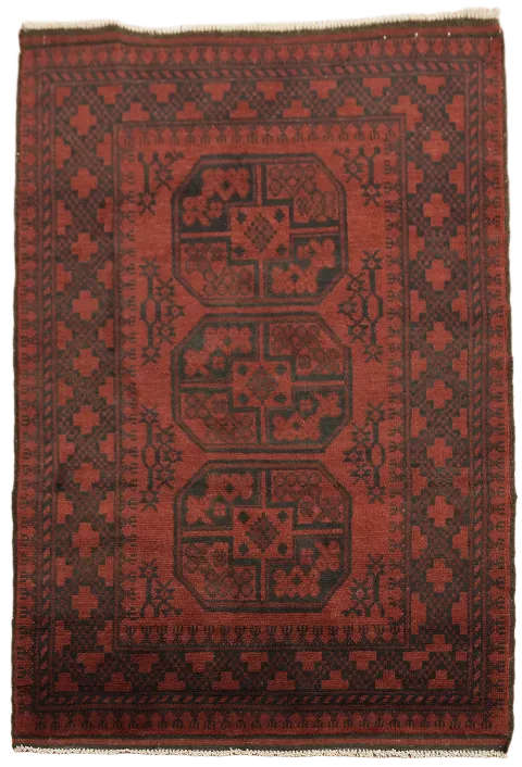 Elephant Foot Red Balouch Afghan Rug 3x5