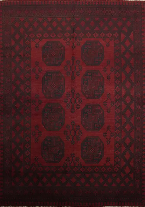 Tribal Red Balouch Elephant Foot Afghan Rug 5x6