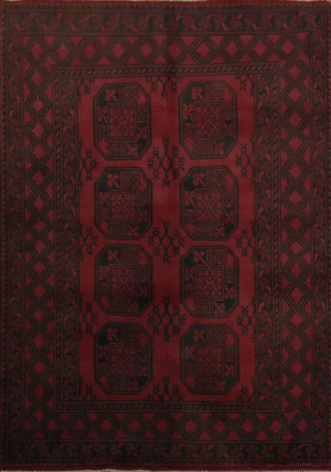 Elephant Foot Red Balouch Afghan Rug 5x6