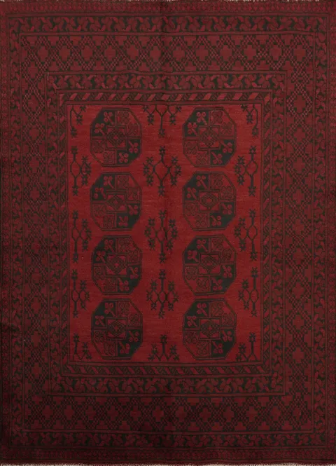 Tribal Red Balouch Afghan Rug 5x6