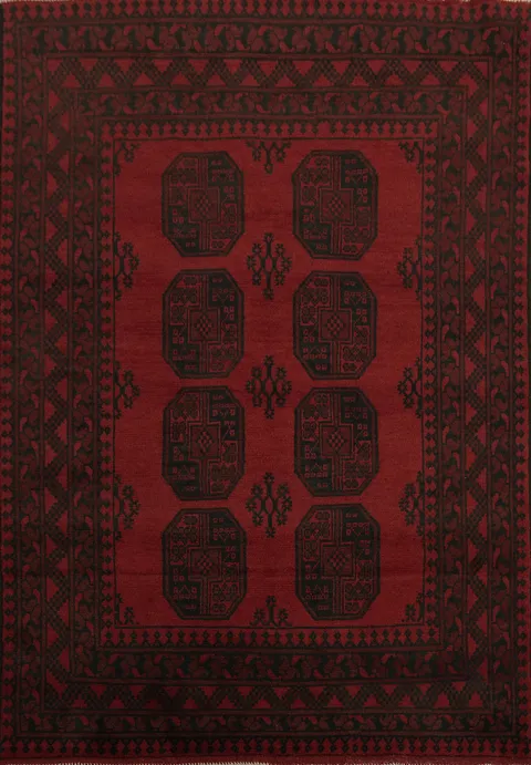 Tribal Red Balouch Afghan Rug 5x7