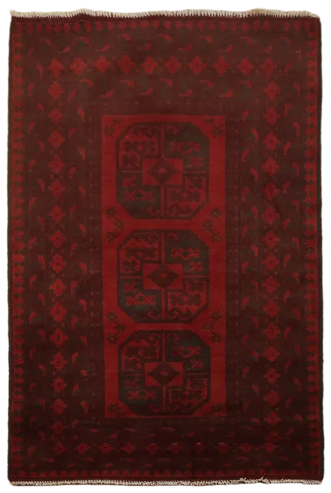 Elegant Traditional Red Rug with Intricate Geometric Patterns 3x5
