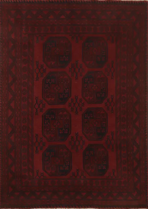 Tribal Red Balouch Afghan Rug 5x6