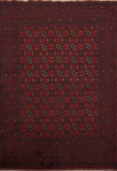 Handmade Red Wool Balouch Afghan Rug 5x6