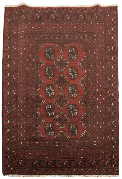 Tribal Red Balouch Afghan Rug 3x5