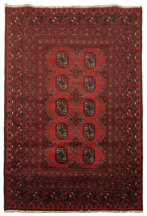 Bold and Rich Red Rug with Intricate Detailing 3x5