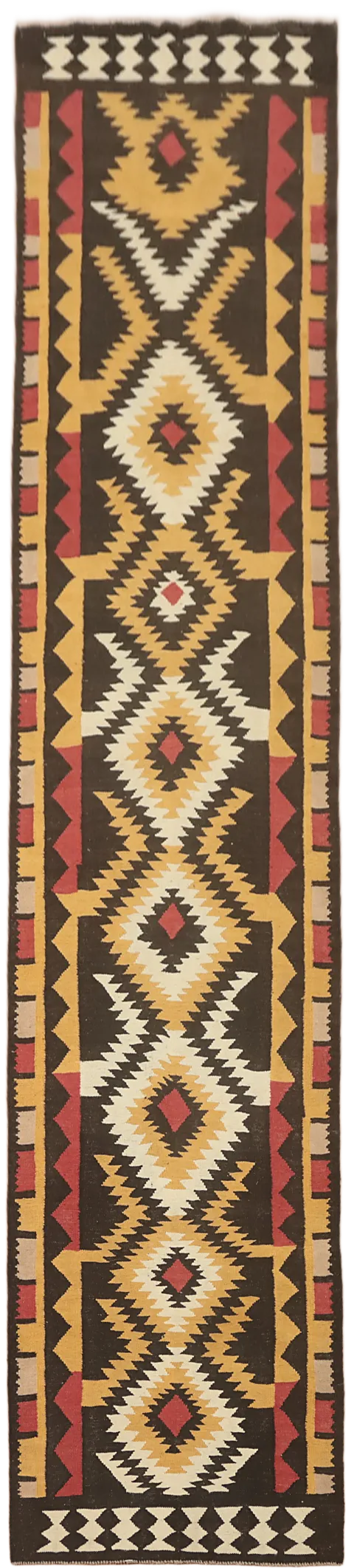 Geometric Kilim Oriental Runner Rug 3x13