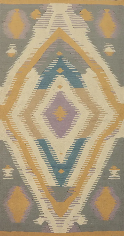 Tribal Wool Kilim Oriental Runner Rug 3x7