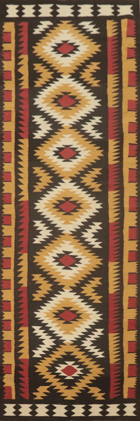 Tribal Wool Kilim Oriental Runner Rug 3x13