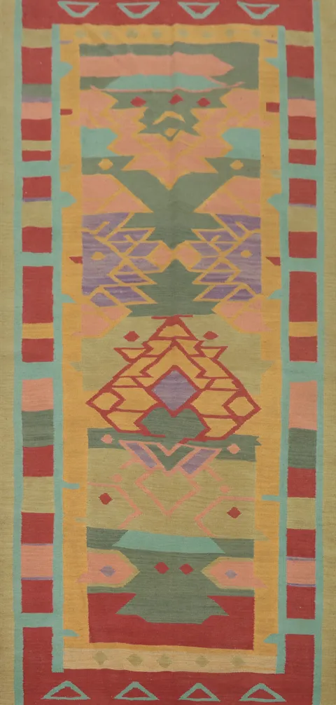 Flat Weave Colorful Kilim Oriental Runner Rug 4x10