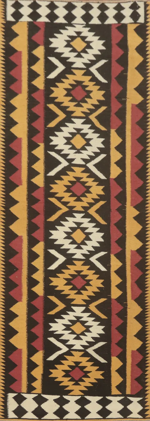 Geometric Kilim Oriental Runner Rug 3x10