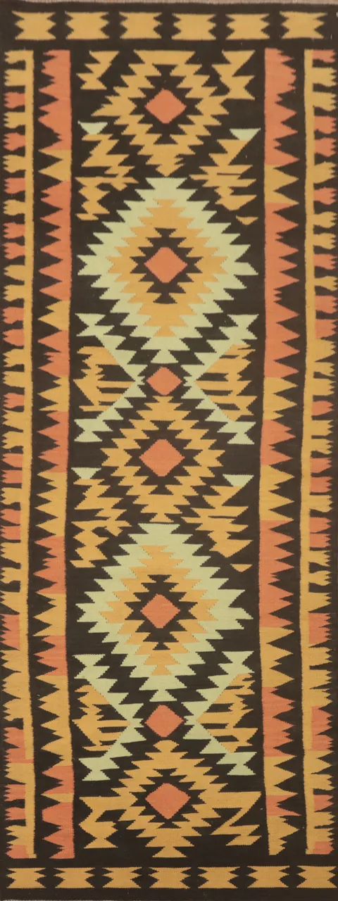 Tribal Wool Kilim Oriental Runner Rug 3x10
