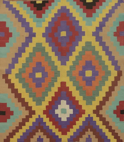 Colorful Square Kilim Wool Oriental Area Rug 6x6