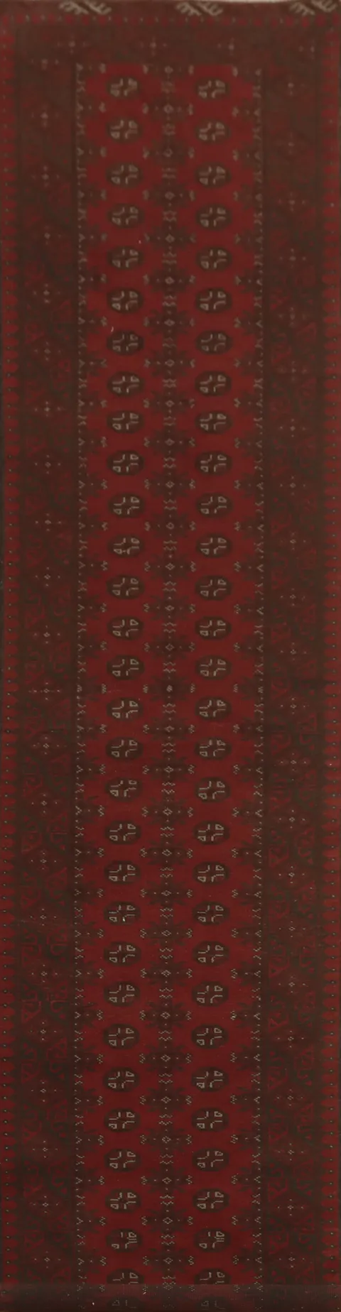Tribal Red Balouch Afghan Runner Rug 3x19