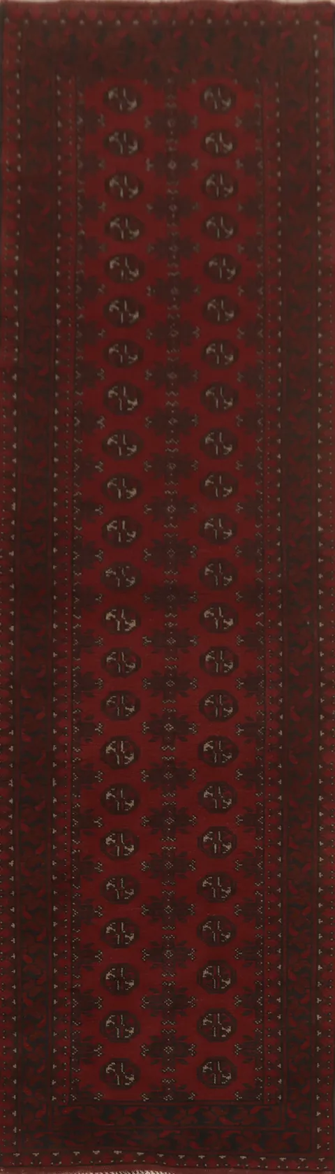 Tribal Red Balouch Afghan Runner Rug 3x13