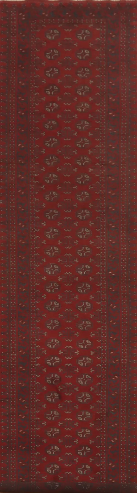 Tribal Red Balouch Afghan Runner Rug 3x16