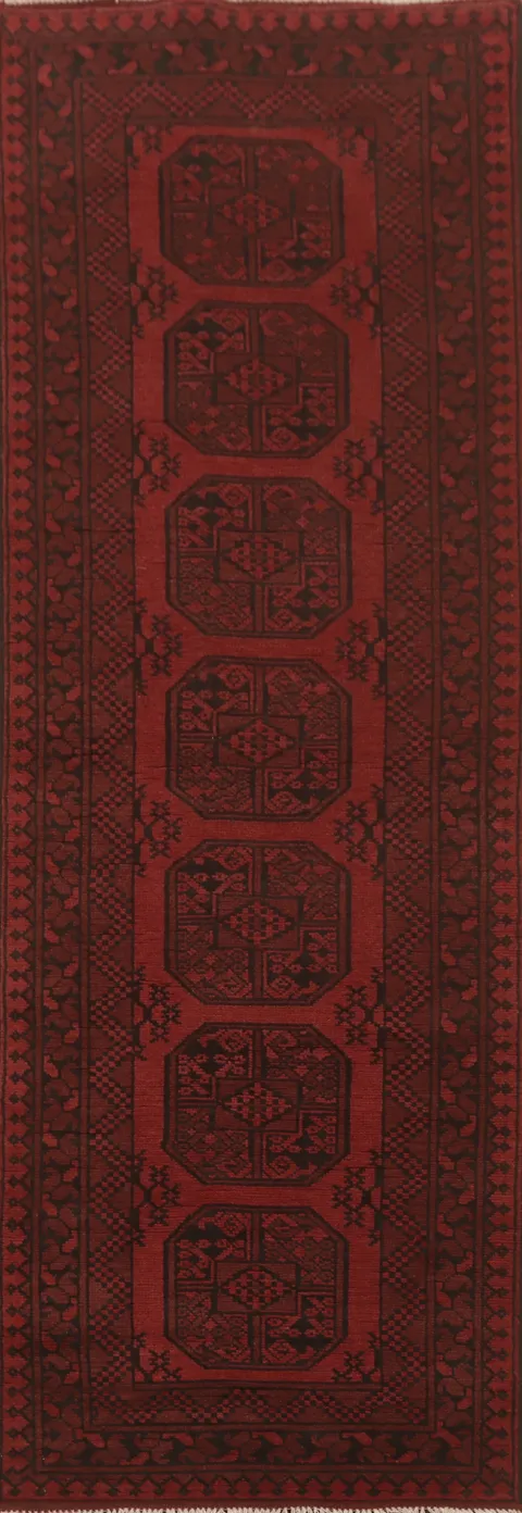 Elephant Foot Balouch Afghan Runner Rug 3x10