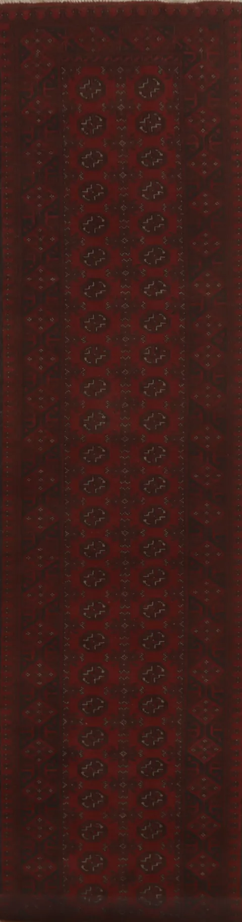 Geometric Balouch Afghan Runner Rug 3x16