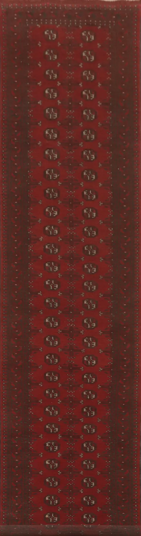 Elephant Foot Red Balouch Afghan Runner Rug 3x16