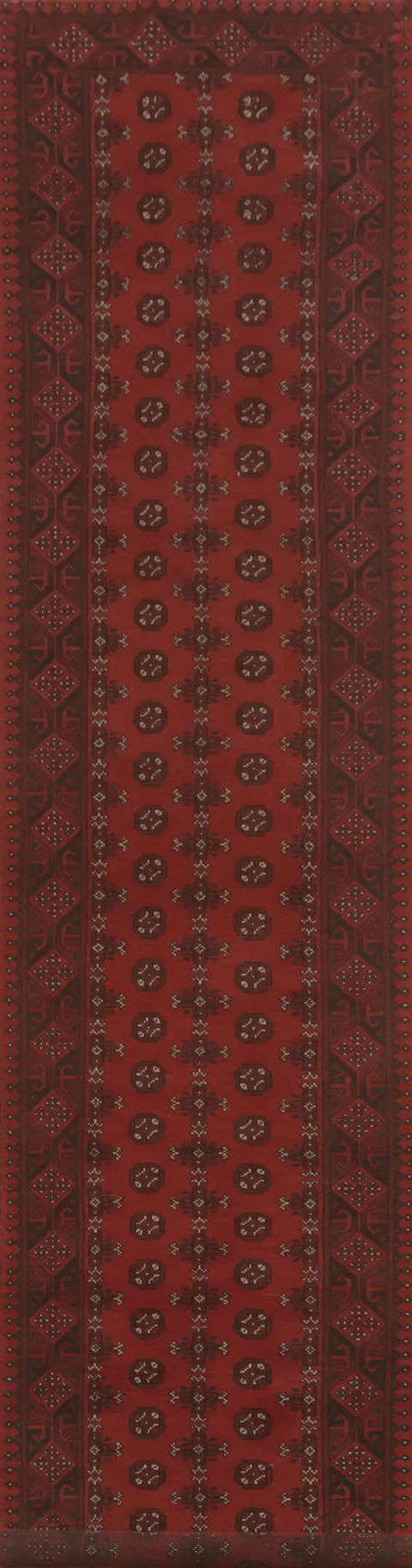 Geometric Balouch Afghan Runner Rug 3x16