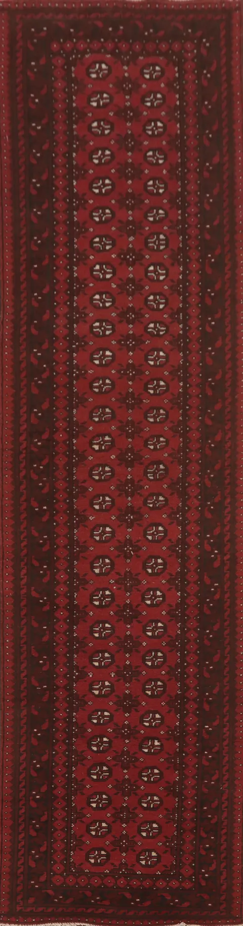 Geometric Balouch Afghan Runner Rug 3x13