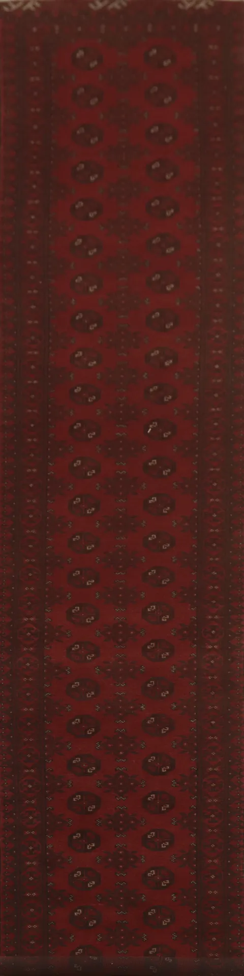 Tribal Red Balouch Afghan Runner Rug 3x19