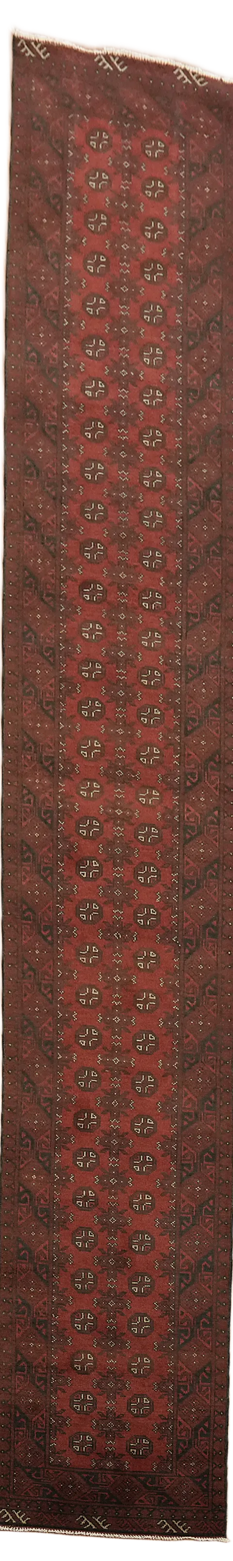 Geometric Balouch Afghan Runner Rug 3x18