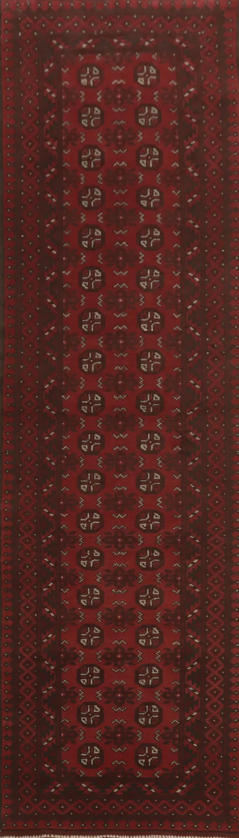 Geometric Balouch Afghan Runner Rug 3x13