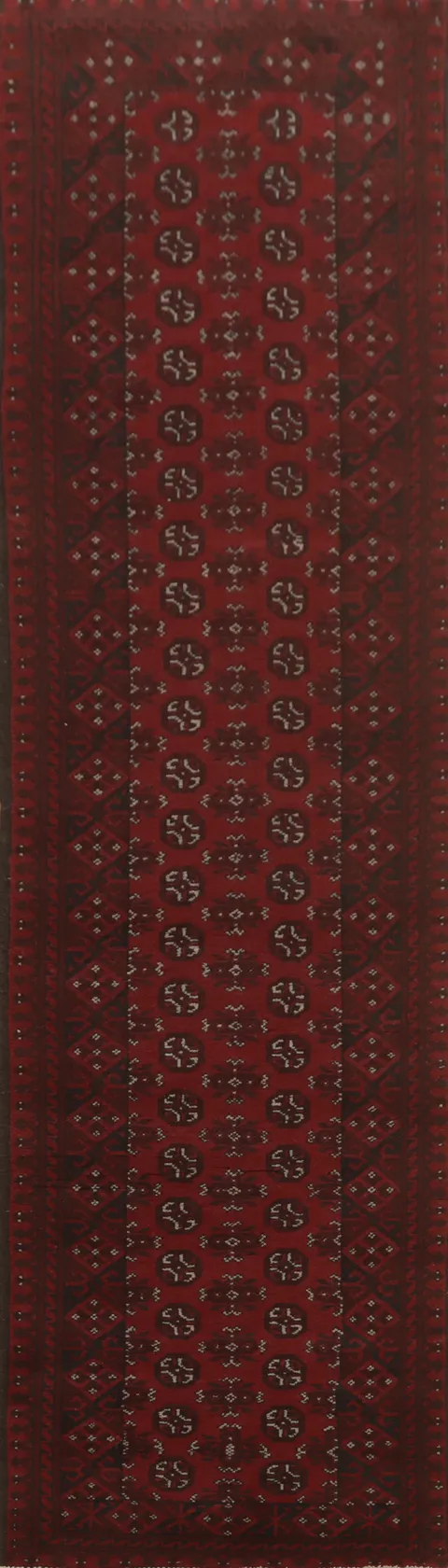 Geometric Balouch Afghan Runner Rug 3x13