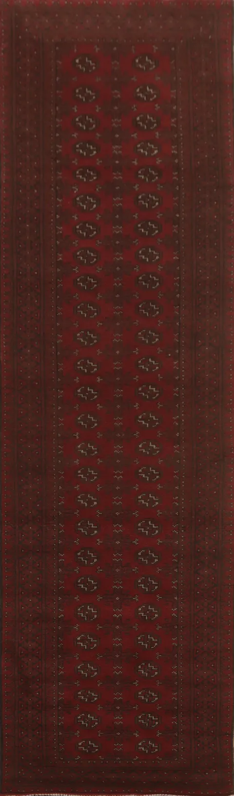 Elephant Foot Balouch Afghan Runner Rug 3x13