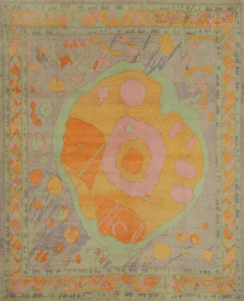 Handmade Wool Oushak Vegetable Dye Area Rug 10x10
