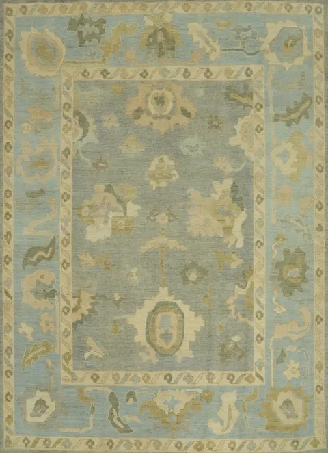 Vegetable Dye Wool Oushak Turkish Area Rug 8x10