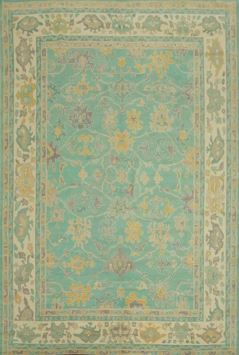 Vegetable Dye Wool Oushak Turkish Large Rug 10x14