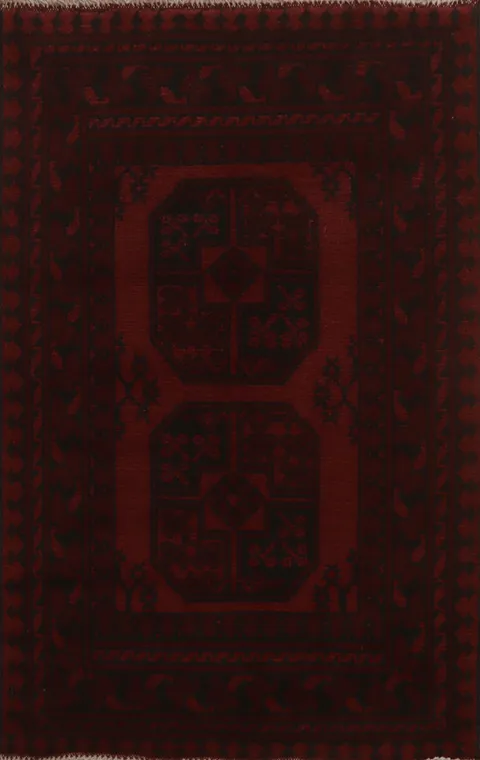 Elephant Foot Balouch Afghan Foyer Rug 3x4
