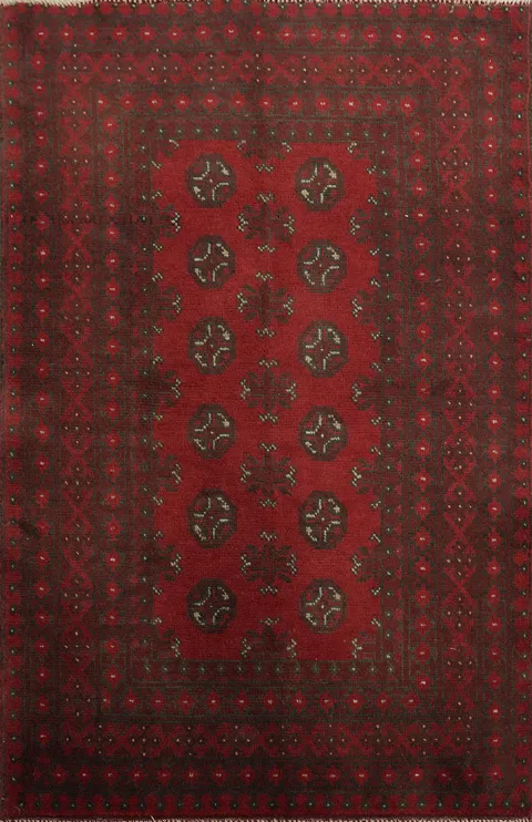 Geometric Wool Balouch Afghan Accent Rug 3x5