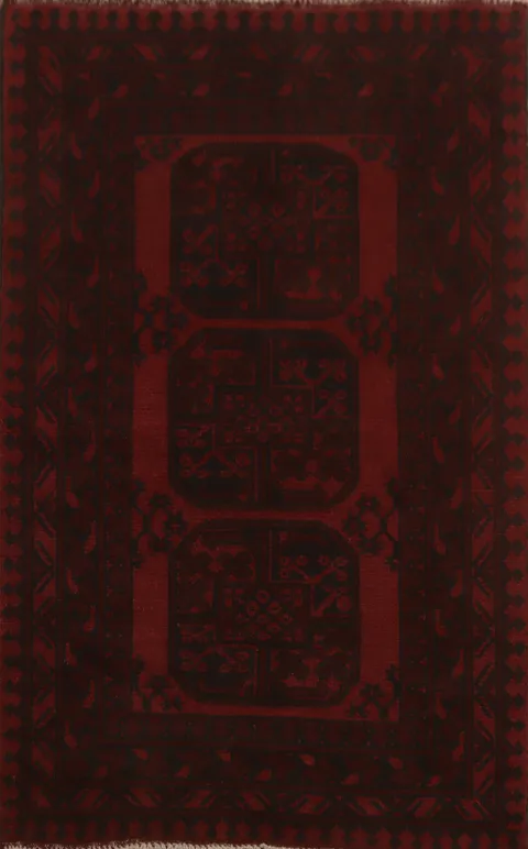 Elephant Foot Balouch Afghan Accent Rug 3x4