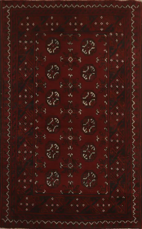 Geometric Wool Balouch Afghan Foyer Rug 3x4