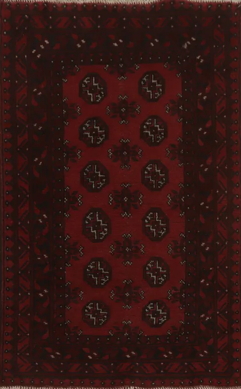 Handmade Wool Balouch Afghan Accent Rug 3x4