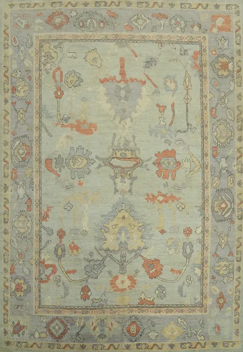 Handmade Vegetable Dye Oushak Turkish Area Rug 8x10