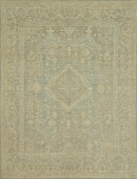 Vegetable Dye Wool Oushak Turkish Area Rug 8x10