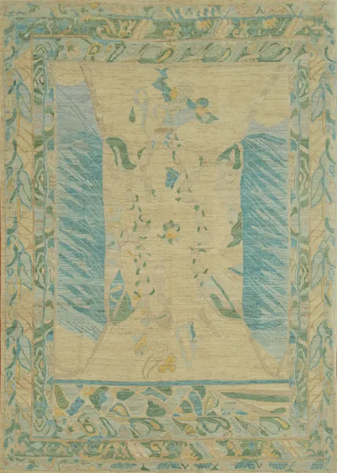 Handmade Wool Oushak Vegetable Dye Area Rug 9x11
