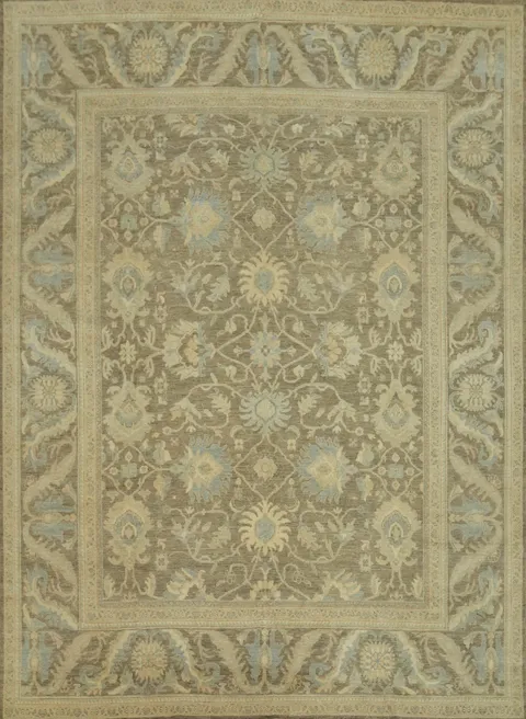 Vegetable Dye Wool Oushak Turkish Large Rug 12x15